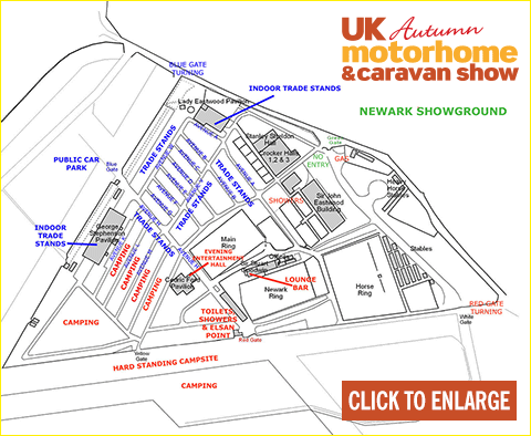Outdoor plan of the UK Autumn Motorhome & Caravan Show